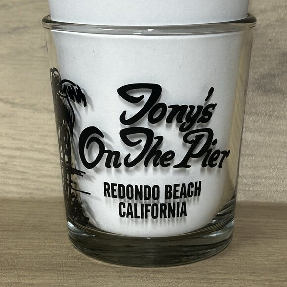VTG 90s TONYS ON THE PIER Redondo Beach California Cocktail Glasses - Picture 1 of 11